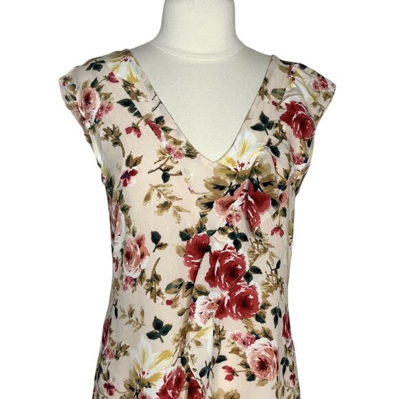 Nordstrom Spirit of Grace Midi Dress Large Pale Pink New Floral Sleeveless Summe - Picture 3 of 10
